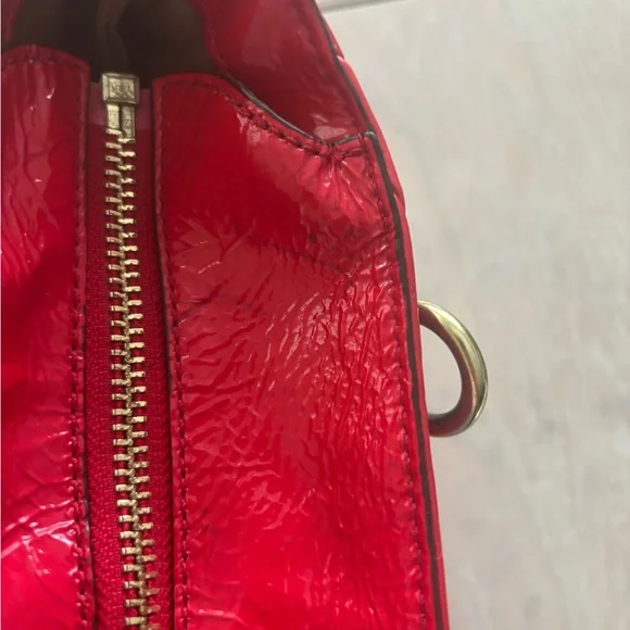 COACH Red Patent Leather Bag with Gold Accents - Picture 12 of 12